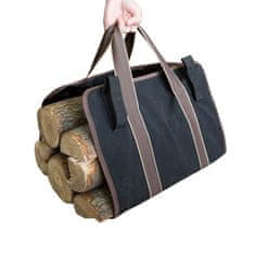 FIREWOOD Transportna torba za nošenje lesa in drv - črna T007
