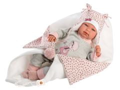Llorens 84460 NEW BORN - realistična lutka dojenčka z zvoki in mehkim tekstilnim telesom - 44 cm