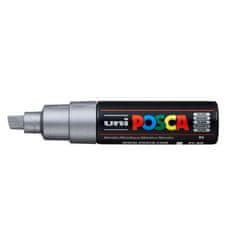 Uni-ball Posca akrilni marker PC-8K, 8 mm, srebrn (s široko, rezano konico)