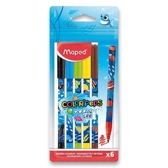 Maped Otroški markerji Color'Peps Ocean Life okrašeni 6 barv