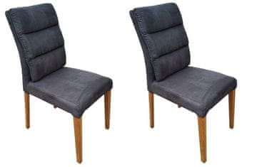 ToPohištvo Jedilniški stol PURRE hrast/siva - 2 kosa