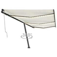 Vidaxl Avtomatska tenda LED + senzor 600x350 cm krem