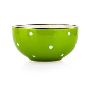 Toro Skleda ?,13,5cm, 490ml, zelena, bela pika, keramika