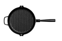 Gense Litoželezna črna grill ponev z železnim ročajem Ø 28 cm