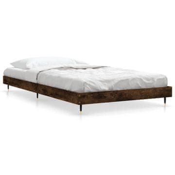 Vidaxl Posteljni okvir brez vzmetnice hrast 100x200 cm inženirski les
