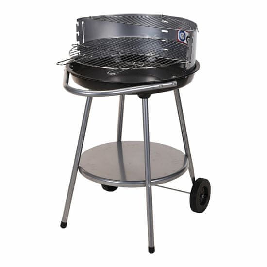 BigBuy Žar na oglje s kolesi Grill Black Ø 51 cm