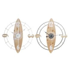 DKD Home Decor Stenska ura DKD Home Decor 61 x 4,5 x 66 cm Naravno belo železo MDF les (2 enoti)