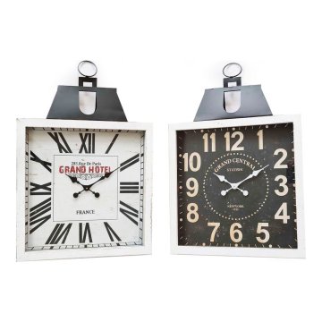 DKD Home Decor Stenska ura DKD Home Decor 60 x 6 x 89 cm Crystal Black White Iron Traditional MDF Wood (2 enoti)