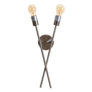 BigBuy Stenska svetilka 18 x 10 x 45 cm Kovina srebrna