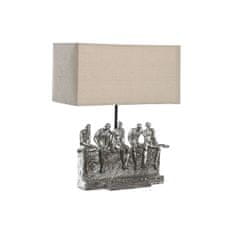 DKD Home Decor Namizna svetilka DKD Home Decor 36 x 21,5 x 43 cm srebrno bež kovinska smola 220 V 50 W