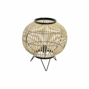 DKD Home Decor Namizna svetilka DKD Home Decor Črna kovina Rjava bambus (36 x 36 x 37 cm)