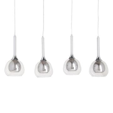 BigBuy Stropna svetilka Crystal Grey Metal 90 x 16 x 50 cm