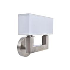 DKD Home Decor Stenska svetilka DKD Home Decor Srebrna kovina Poliester Bela 220 V 40 W (25 x 14 x 24 cm)