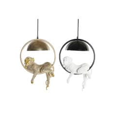 DKD Home Decor Stropna svetilka DKD Home Decor 29,5 x 20 x 44,5 cm zlata kovina bela smola 50 W (2 enoti)