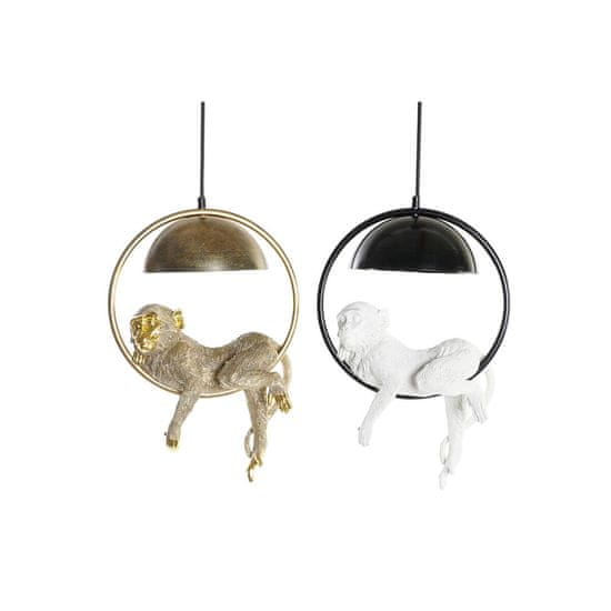 DKD Home Decor Stropna svetilka DKD Home Decor 29,5 x 20 x 44,5 cm zlata kovina bela smola 50 W (2 enoti)