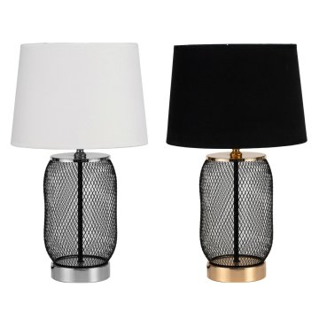 DKD Home Decor Namizna svetilka DKD Home Decor Silver Black Golden Metal White 220 V 50 W 28 x 28 x 47 cm (2 enoti)