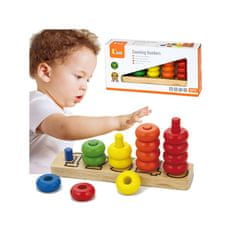 Viga Toys Učenje številk in barv Izobraževalna piramida Viga