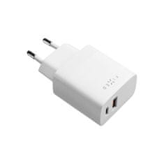 FIXED omrežni polnilnik z izhodom USB-C in USB, podpora za PD in QC 3.0, 20W, bel (FIXC20N-CU-WH)