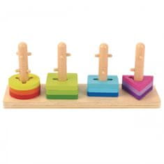 Tooky Toy Sortirnik oblik z barvnimi kockami Montessori