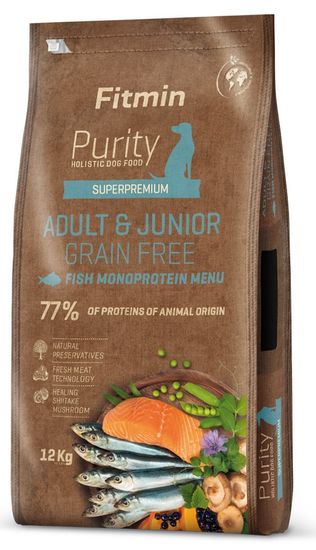 Fitmin Purity Dog Grain Free Adult&Junior Fish Menu pasja hrana, 12 kg