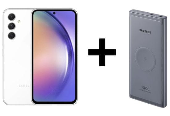 Samsung Galaxy A54 5G mobilni telefon, 8 GB/128 GB, bel (SM-A546BZWCEUE) + brezžična polnilna baterija 25 W