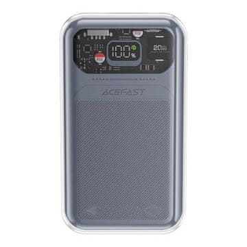 AceFast Powerbank M2 Sparkling Series, 20000 mAh, 30 W (siva)