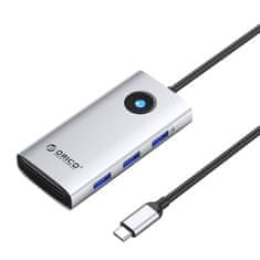 Orico Priključna postaja HUB 6v1 Orico USB-C, HDMI, 3xUSB (srebrna)