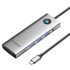 Orico Priključna postaja 10v1 usb-c, hdmi, 3xusb, sd/tf, audio (siva)