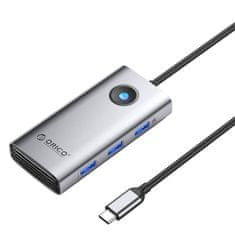 Orico Priključna postaja HUB 6v1 Orico USB-C, HDMI, 3xUSB (siva)