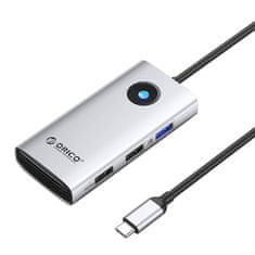 Orico Priključna postaja HUB 5v1 Orico USB-C, HDMI, 2xUSB (srebrna)