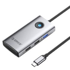 Orico Priključna postaja HUB 5v1 Orico USB-C, HDMI, 2xUSB (siva)