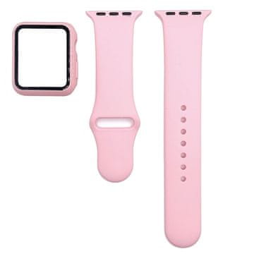 BStrap Silicone pašček + ovitek za Apple Watch 42mm, pink