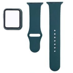 BStrap Silicone pašček + ovitek za Apple Watch 38mm, dark green