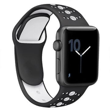 BStrap Silicone Sport pašček za Apple Watch 42/44/45mm, Black White