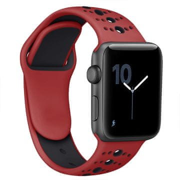 BStrap Silicone Sport pašček za Apple Watch 38/40/41mm, Red Black