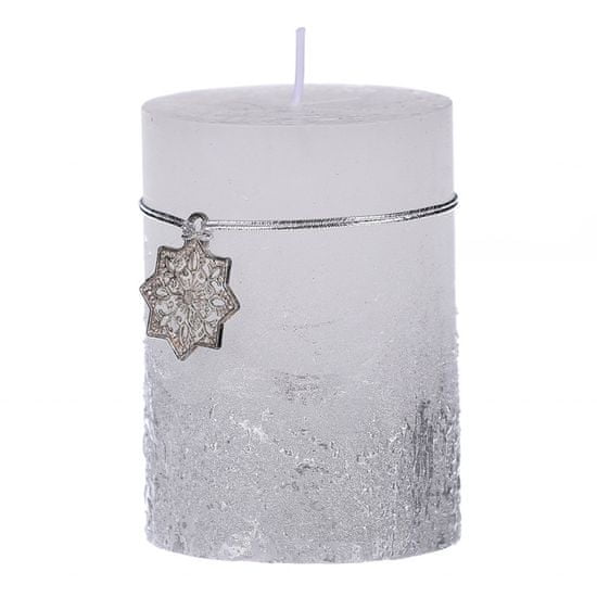 Autronic božična sveča, srebrna barva. 713g vosek. SVW1293-STRIBRNA