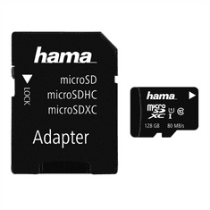 Hama microSDXC 128 GB Class 10 UHS-I 80 MB/s + adapter/mobilni telefon