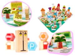 WOWO Lesene puzzle kocke City Motifs - Poučne lesene puzzle kocke - City Motifs, 120 kos.