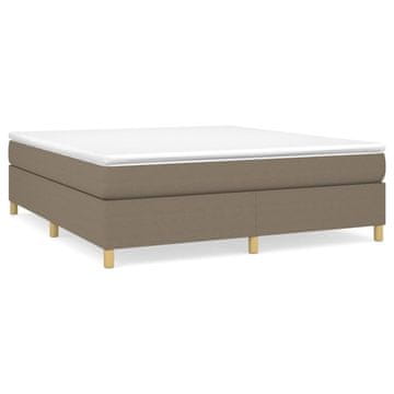 Vidaxl Box spring postelja z vzmetnico taupe 160x200 cm blago