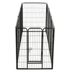 Vidaxl Ograda za pse z 8 jeklenimi paneli 80x100 cm črne barve