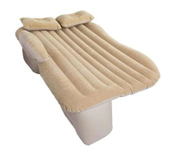 WOWO Napihljiva vzmetnica za posteljo v avtu - Napihljiva vzmetnica v avtu s tlačilko v bež barvi