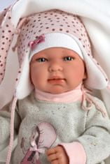 Llorens 84460 NEW BORN - realistična lutka dojenčka z zvoki in mehkim tekstilnim telesom - 44 cm