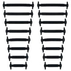 Northix Elastične vezalke - črne 16 kom 