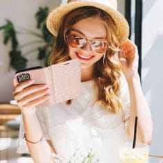 OEM MEZZO Knjižna torba za XIAOMI Redmi 9C / 9C NFC mandala zlato roza