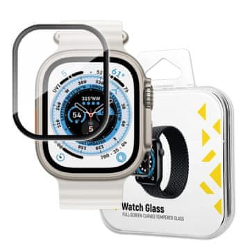 MG Full Glue zaščitno steklo za Apple Watch Ultra 49mm, črna