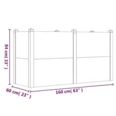 Vidaxl Vrtna visoka greda 160x60x84 cm trden akacijev les