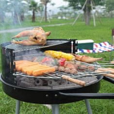 BigBuy Žar na oglje s kolesi Grill Black Ø 51 cm