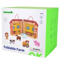 Tooky Toy Prenosni skedenj s kmetom in živalmi