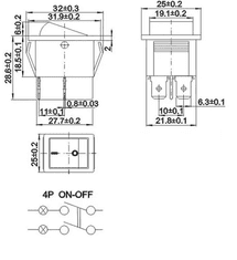 Kemot STIKALO 0-1 220V/15A ŠIROKO RUMENO