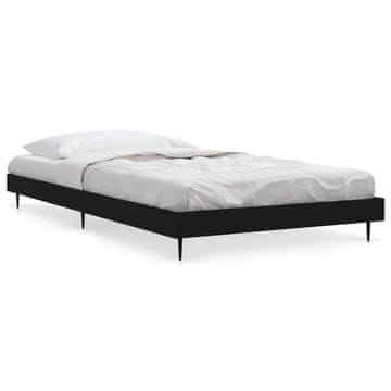 Vidaxl Posteljni okvir črn 90x200 cm inženirski les